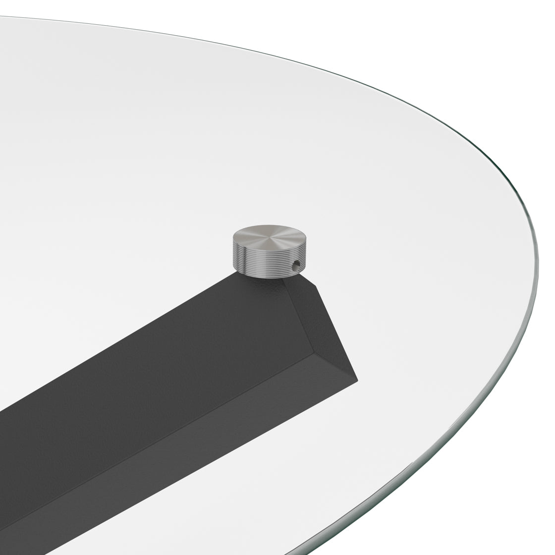 Capri Black & Clear Glass Round Dining Table